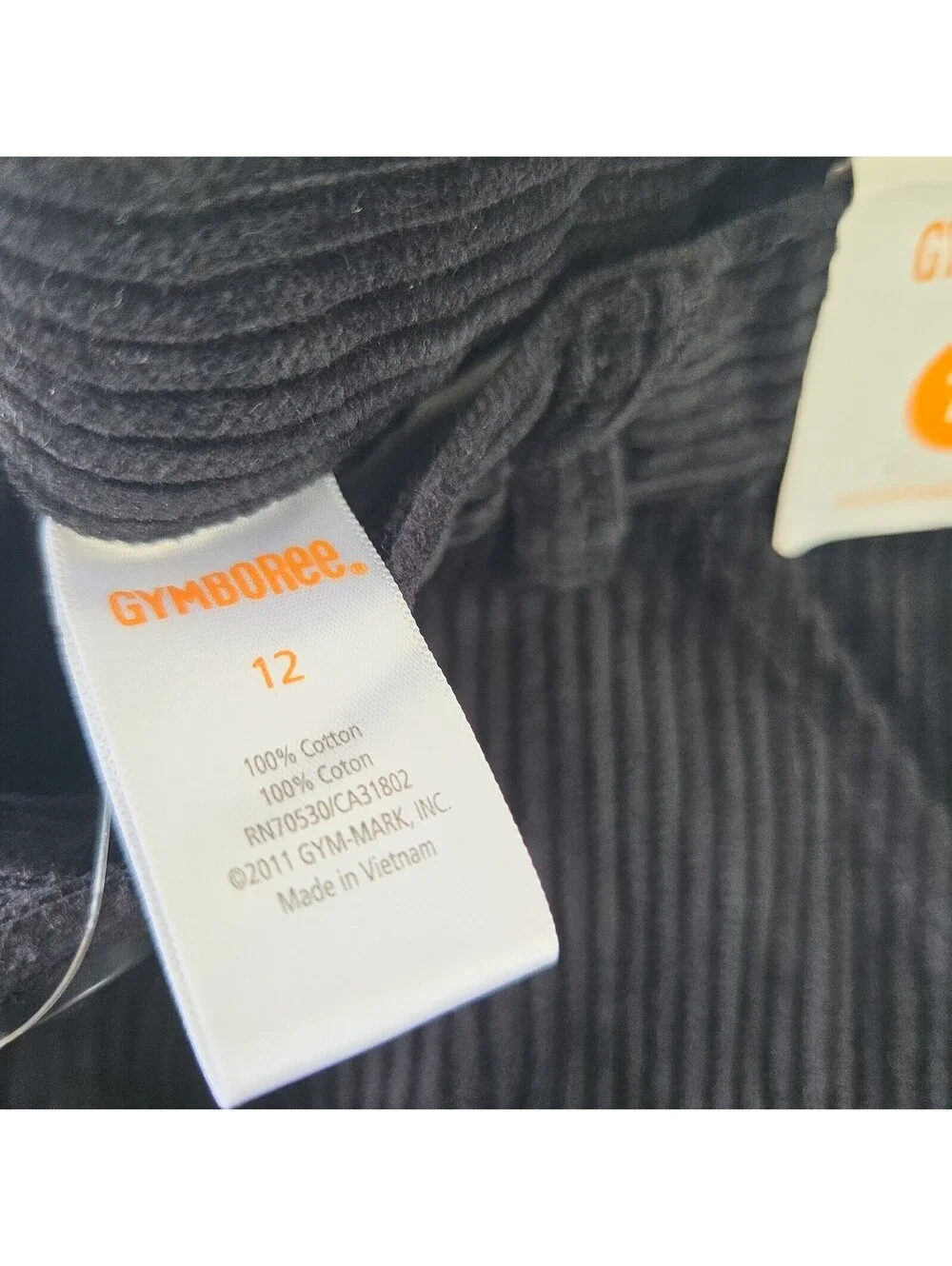 Gymboree Corduroy Pants Black Boy's 12 With Adjustable Waist